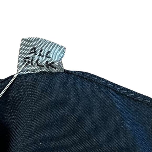 Vintage Black Red Geometric Print Silk Twill Square Scarf - Made in England - Picture 4 of 9